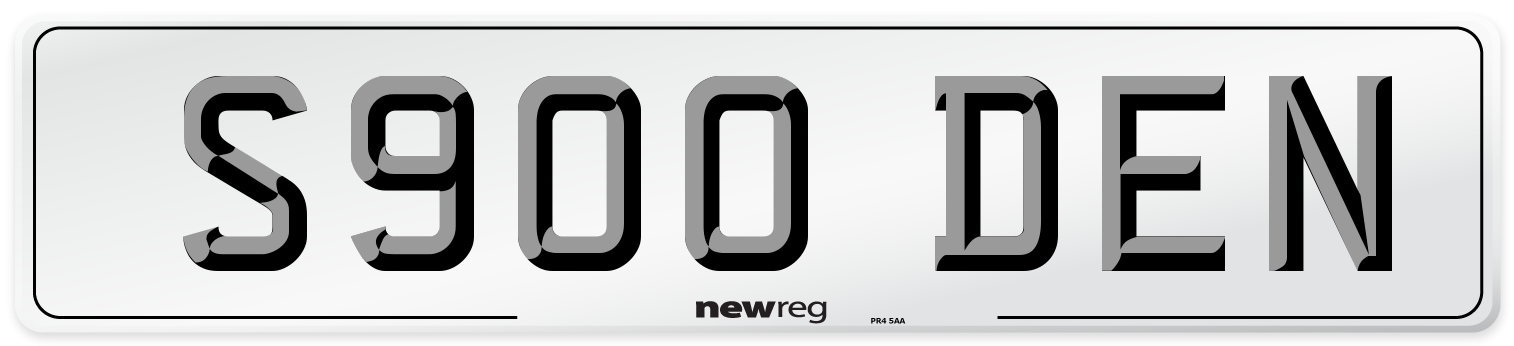 S900 DEN Number Plate from New Reg